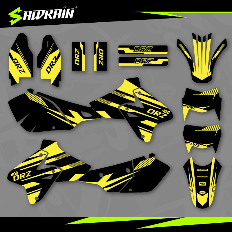 

Sawrain Motorcycle Graphics Backgrounds Decal Stickers Kits for SUZUKI 99-22 DRZ400-S-SM-E 03
