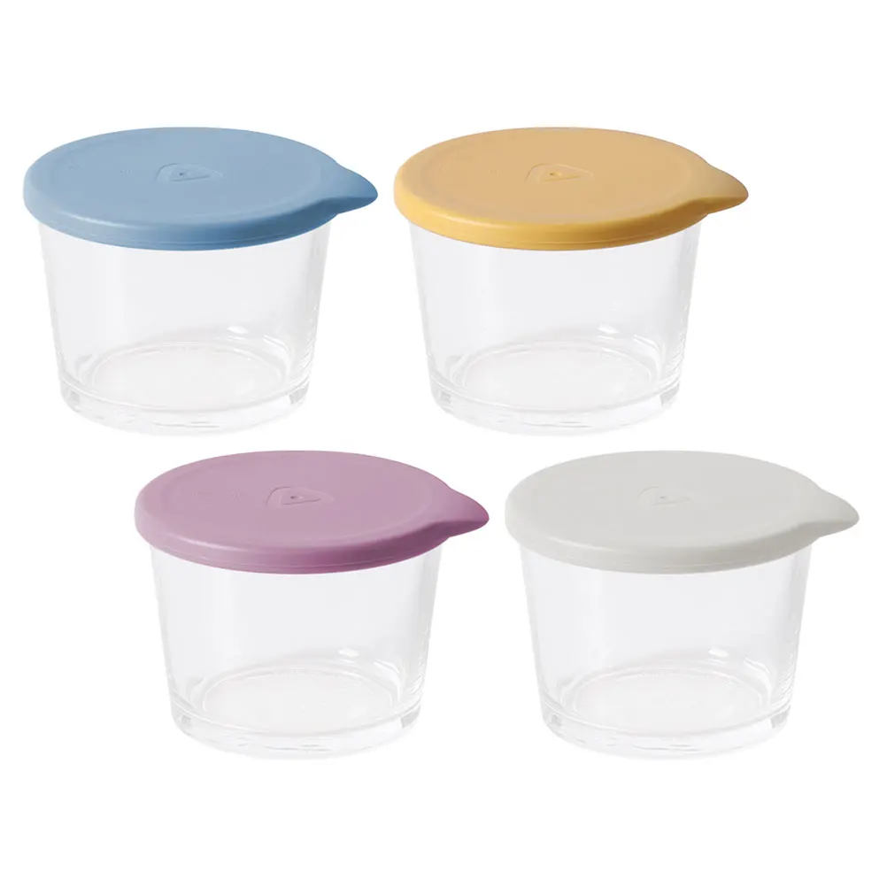 

4 Pcs Glass Food Storage Containers Airtight Jars for Fridge Fruit Salad Yogurt Nuts Boxes Kitchen Refrigerator Vegetables