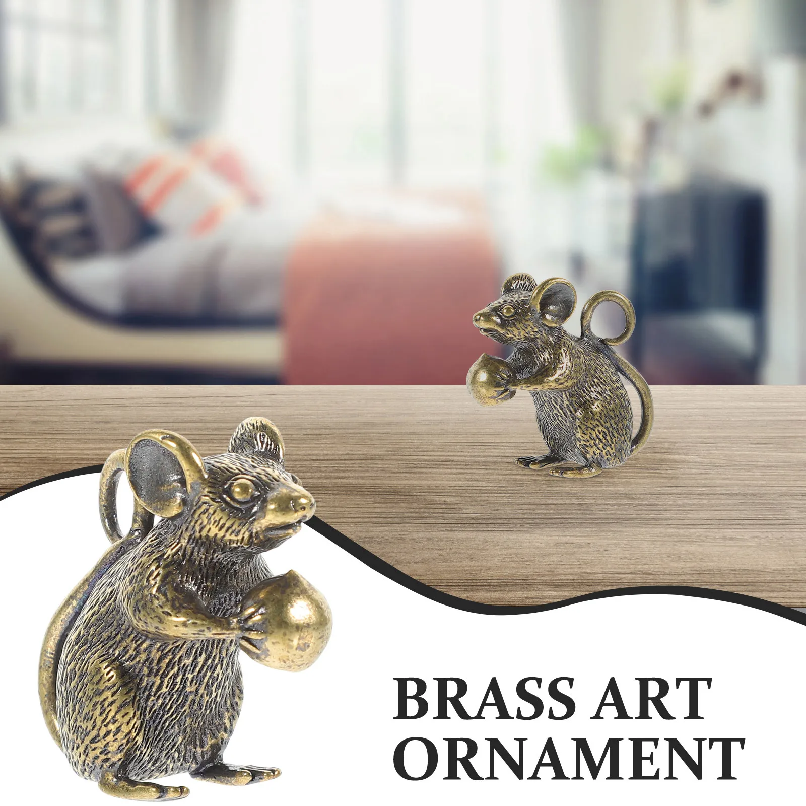 2Pcs Brass Mouse Charms Copper Rat Pendants Smooth Surface DIY Jewelry Keychain Accessories Brass Mouse Charm Copper Rat Pendant