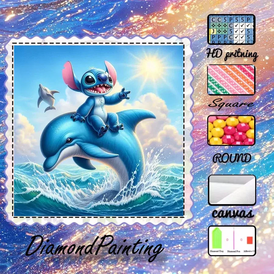 1 Stück - Potdemiel-5D-DIY - Beflockter Stoff - Spezialbohrer - Diamantmalerei-Set - Ocean Partner - Diamantkunst