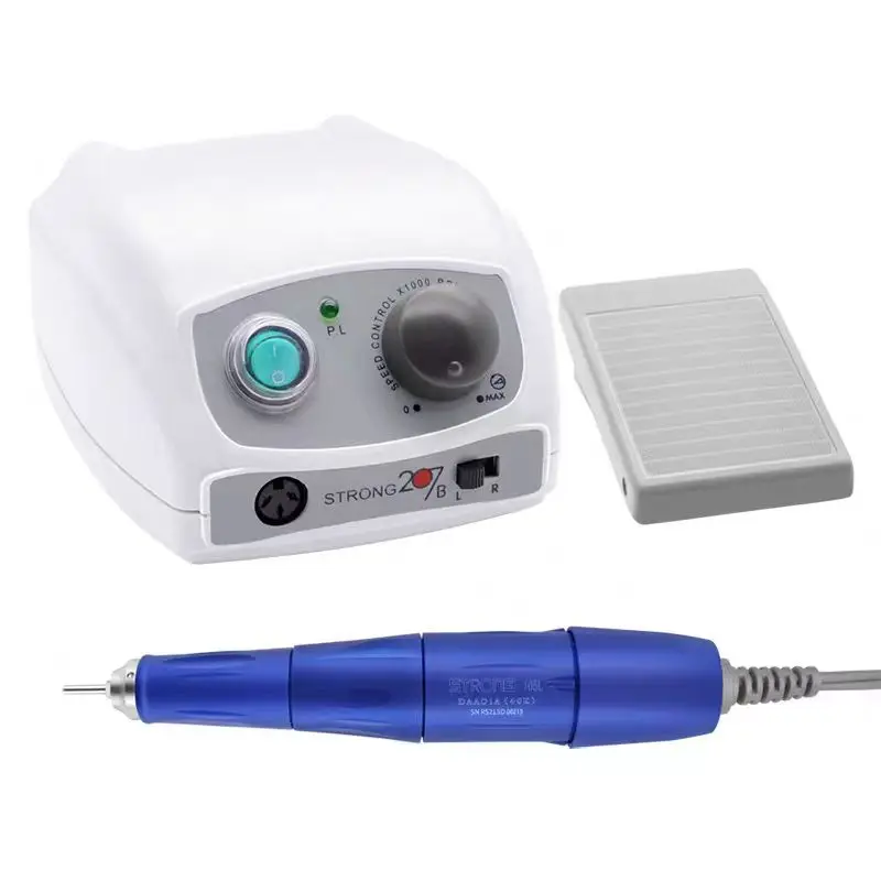 

65W Strong 207b control box 105L 40000RPM Nail Drill Nails Art Tool Handpiece Nail File Equipment manicure machine Nail File Set