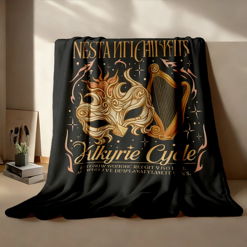 Nesta Archeron Valkyrie ACOTAR Warm Blanket, Splintered Harmony Soft Blanket, Velaris SJM Fantasy Book Merch