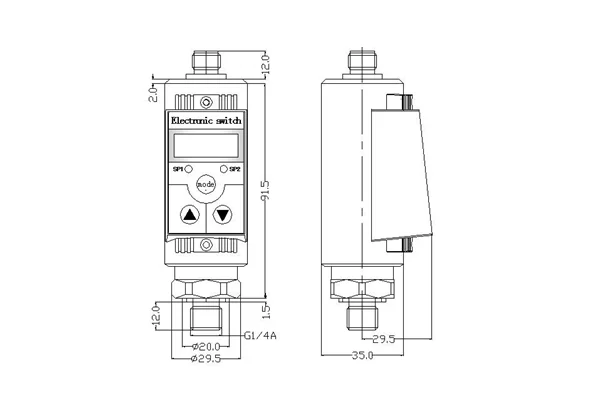 4 Digits Display Current Digital Pressure Switch Digital Pressure Switch For Industrial