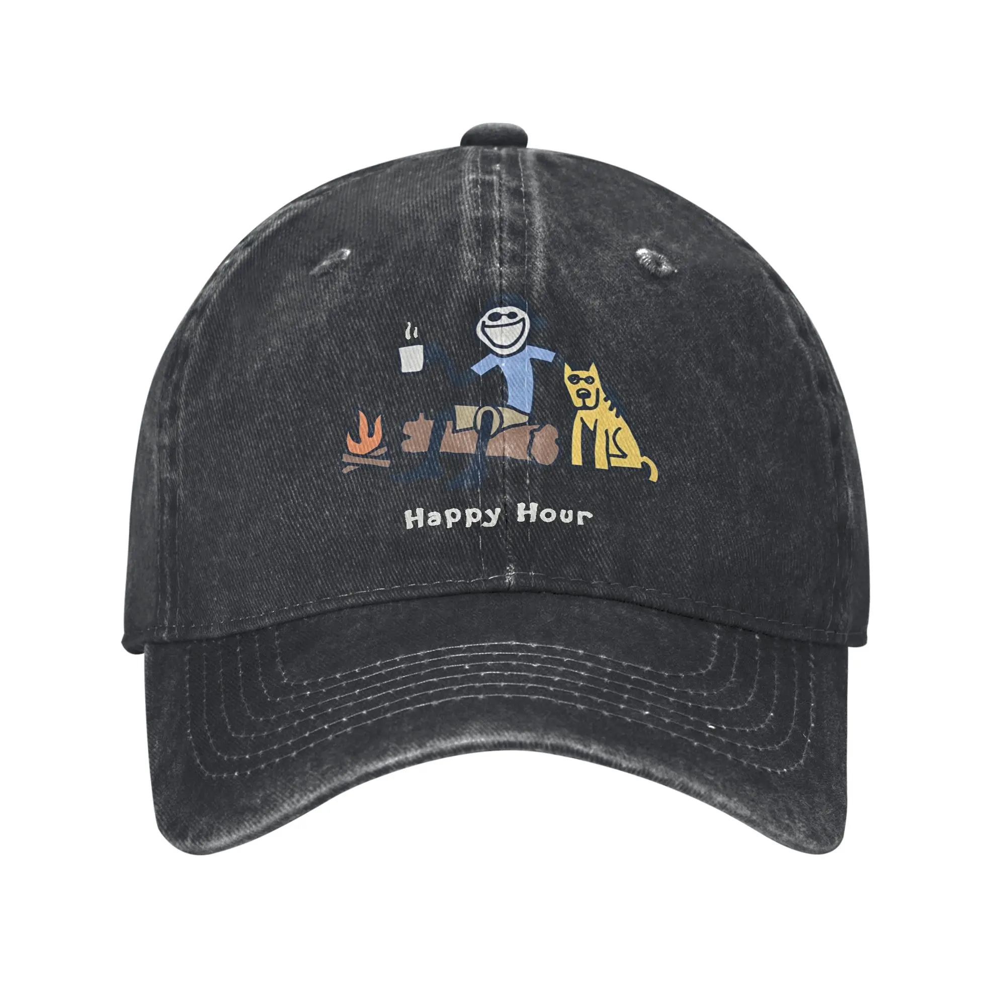 Baseball Cap Happy Hour Summer Fashion Trucker Hat  Female Male Print Kpop Rock Hot Sale Baseball Caps