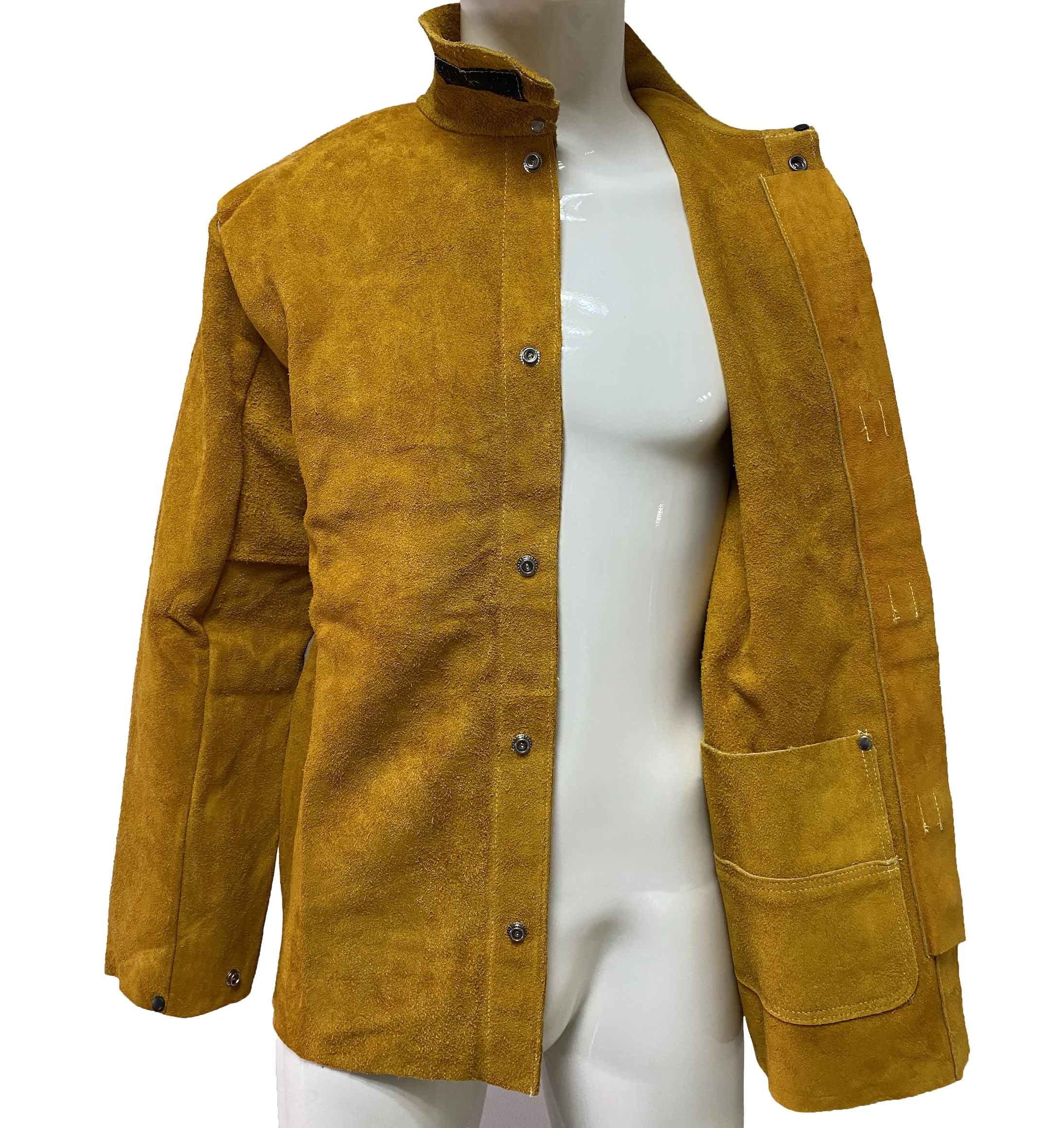 FR Welder Clothing Fire Proof Coffee Yellow Sparks Resistant Pants Apron Coverall Flame Retardant Cow Leather Welding Jacket