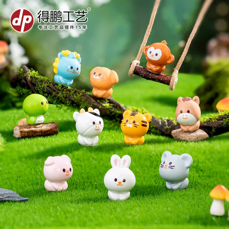 

Miniature Landscape Creative Cute Zodiac Figurines Blind Bag Decorations Accessories Car Desktop Ornaments