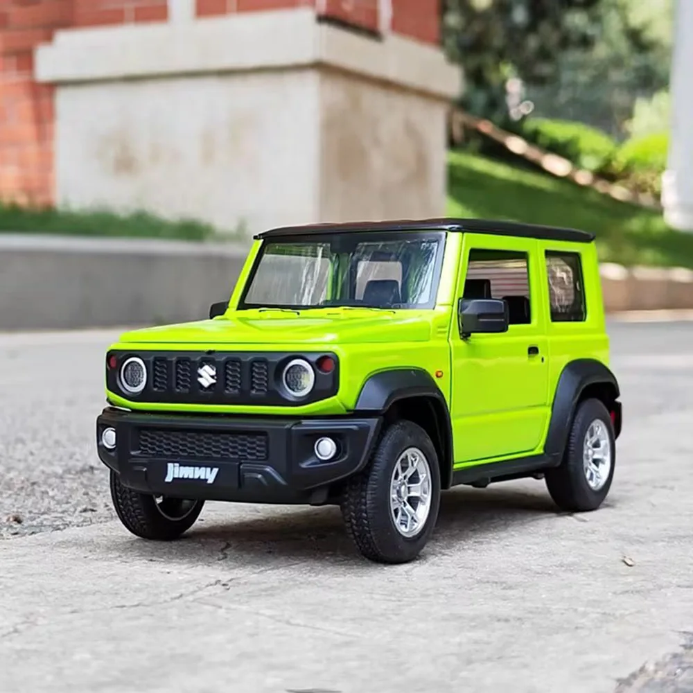 

1:24 литой под давлением сплав SUZUKI Jimny, миниатюрная модель игрушечного автомобиля со звуковым светом, модели транспортных средств с откатным механизмом для взрослых, коллекционные подарки