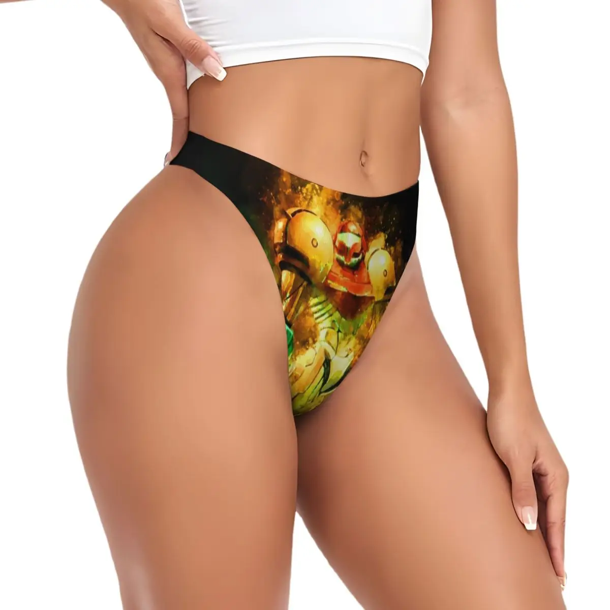 Custom Metroid Samus Aran Prime Hunter (3) G-string Panties Sexy Breathable Women Stretch Thongs Comfort Underwear