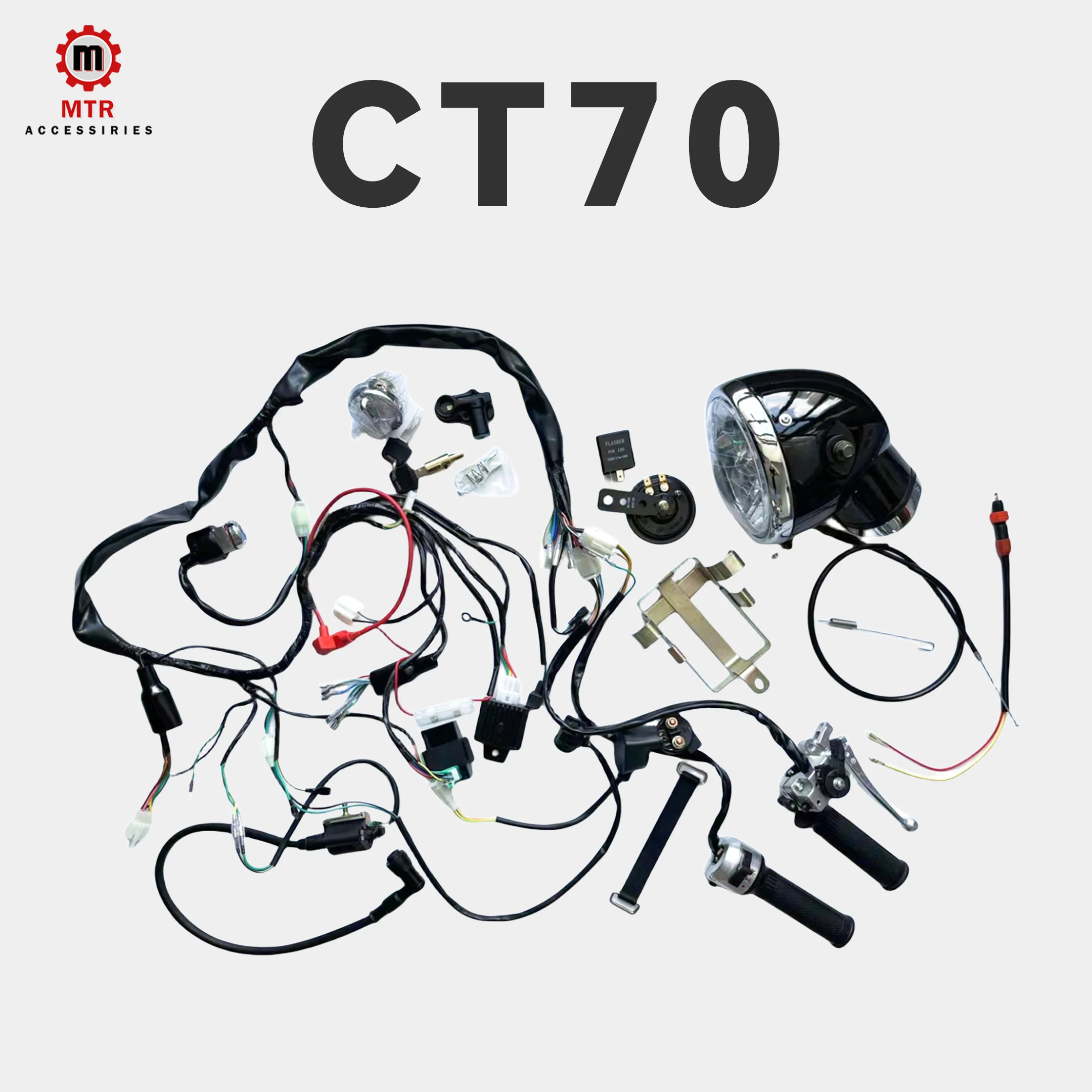 

Электрический жгут DAX CT70 Жгут проводов с подсветкой 6 В/12 В для CT70/ST70 1969-1970 гг.