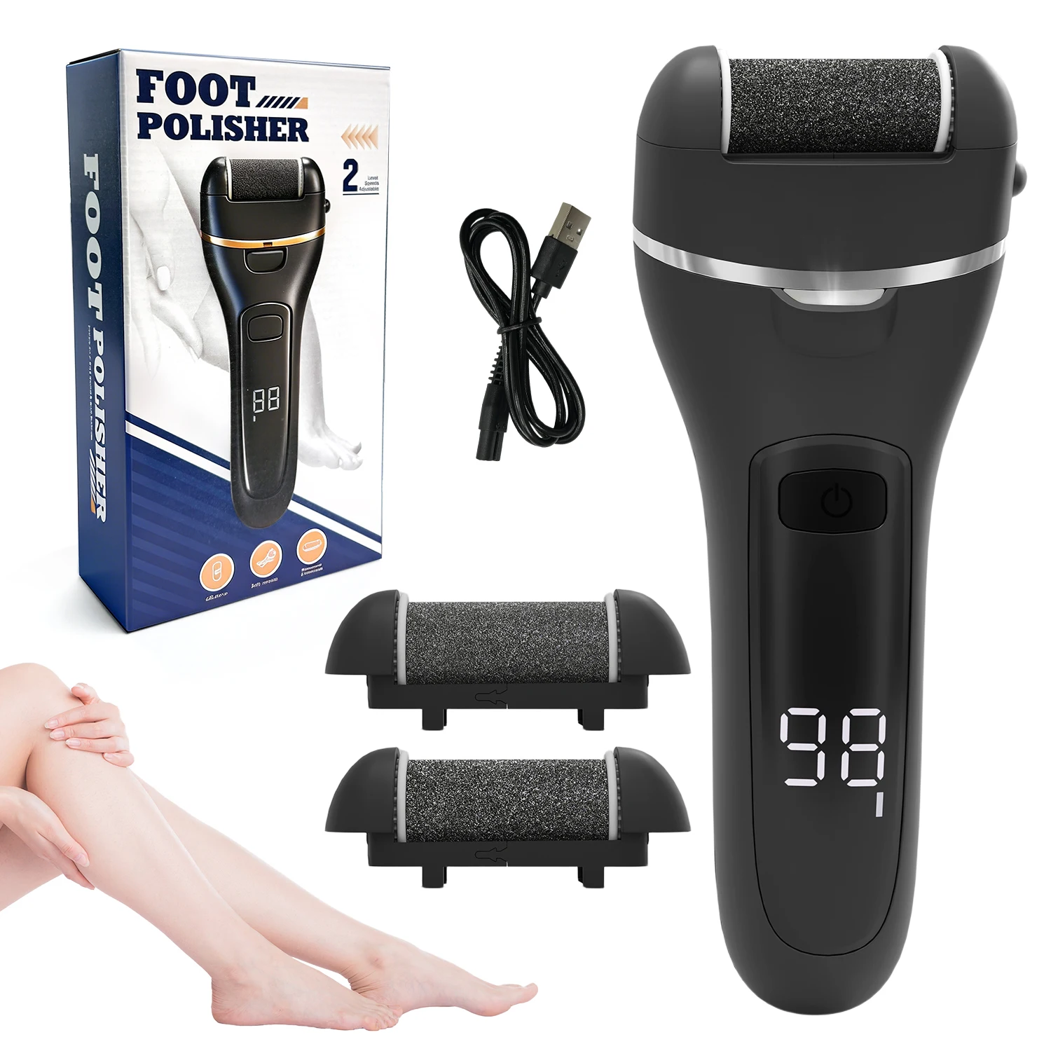 Portable USB Rechargeable Electric Foot Pedicure Tool - Callus Remover Ideal Gift for Girlfriend Mother