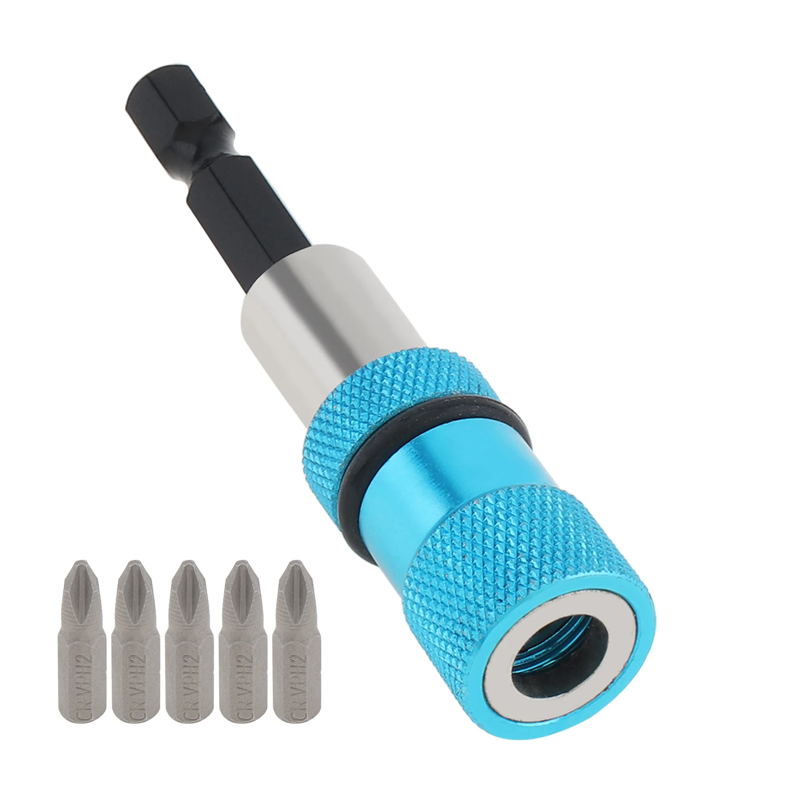 

6Pcs/Set Adjustable Screw Depth Screwdriver Bit Holder 1/4 Inch Hex Shank Magnetic Screwdriver Drywall Drill Bit Holder