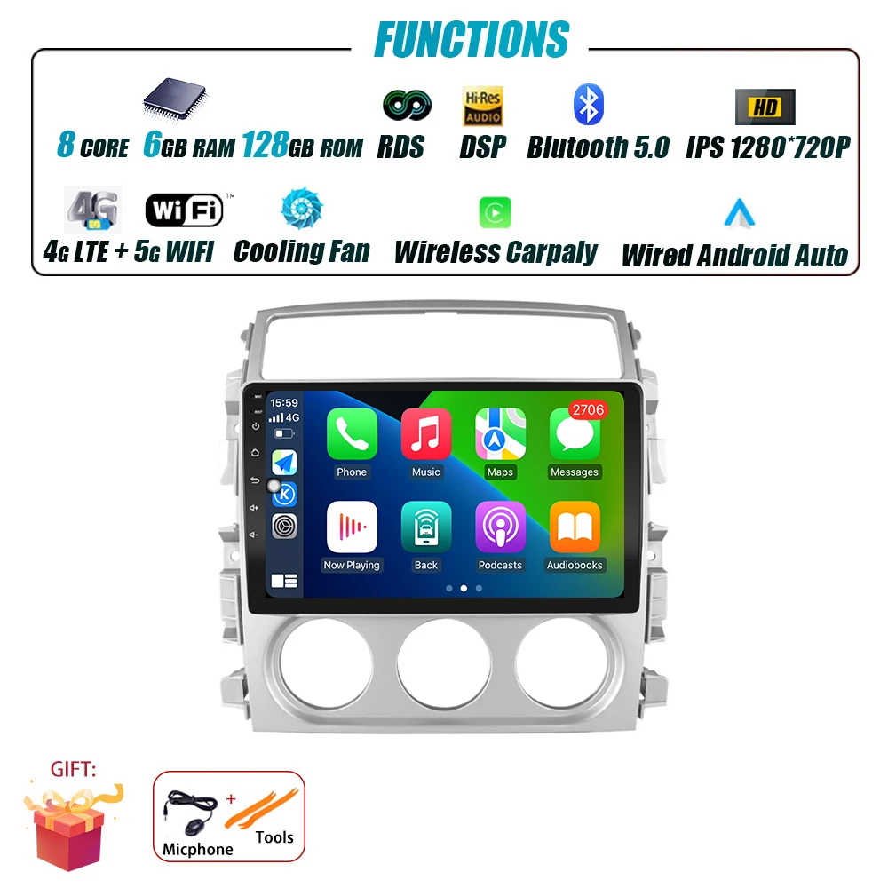 Android 16 Voor Suzuki Liana 2004-2013 Auto Radio Multimedia Video Player GPS Navigatie Stereo Draadloze Carplay Auto WIFI GEEN 2DIN