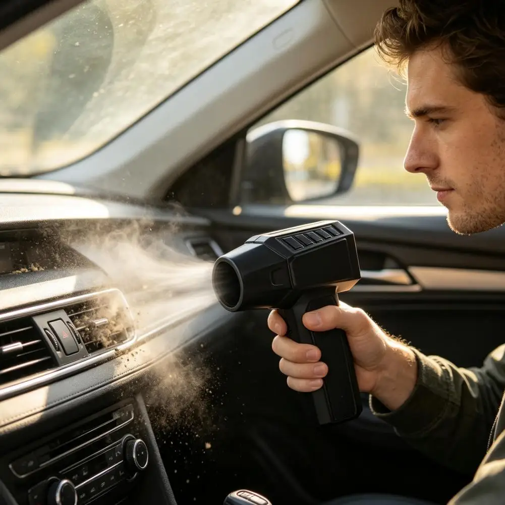 Car Dust Tool Electric Air Duster with Brushless Motor Portable Rechargeable Turbo Fan Cordless Air Blower for Electronics