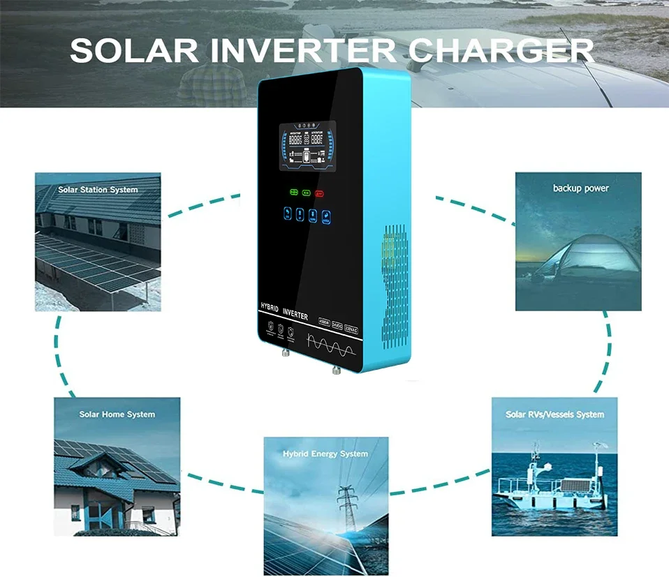 Гибридный интеллектуальный инвертор 4500 Вт 4,5 кВт 6,5 кВт 150 А 48 В постоянного тока инвертор солнечный MPPT солнечный гибридный инвертор с Wi-Fi