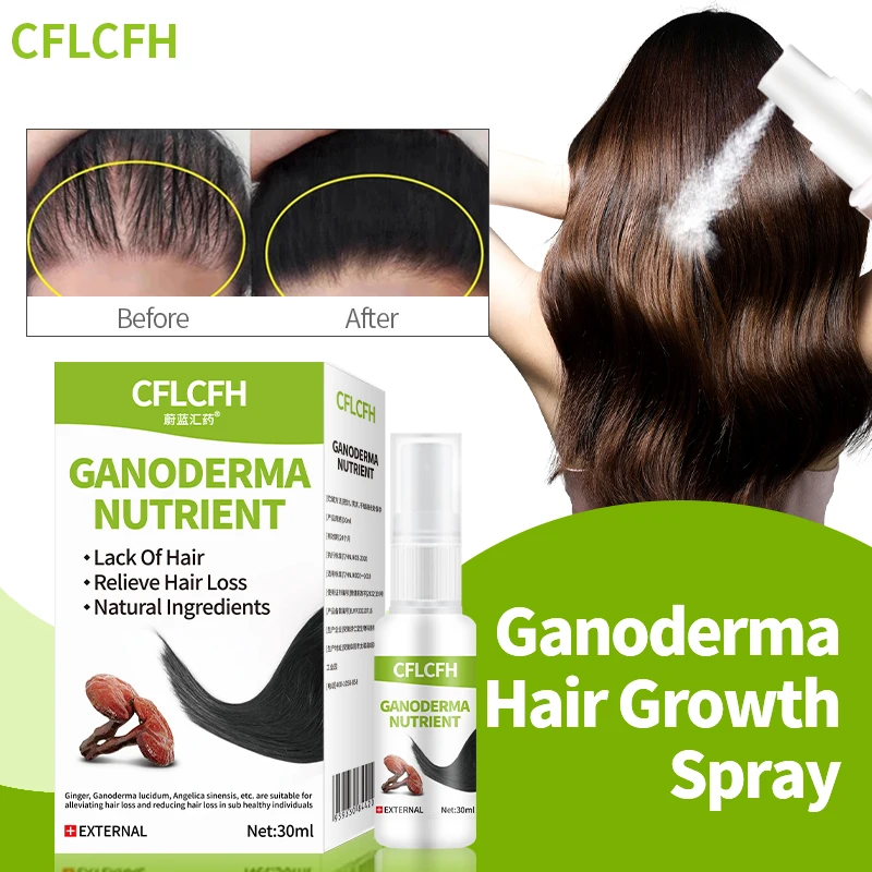 

Hair Growth Spray Scalp Hair Care Fast Regrowth Ganoderma Lucidum Ginger Liquid Anti Hair Loss Treatment Products for Men Women