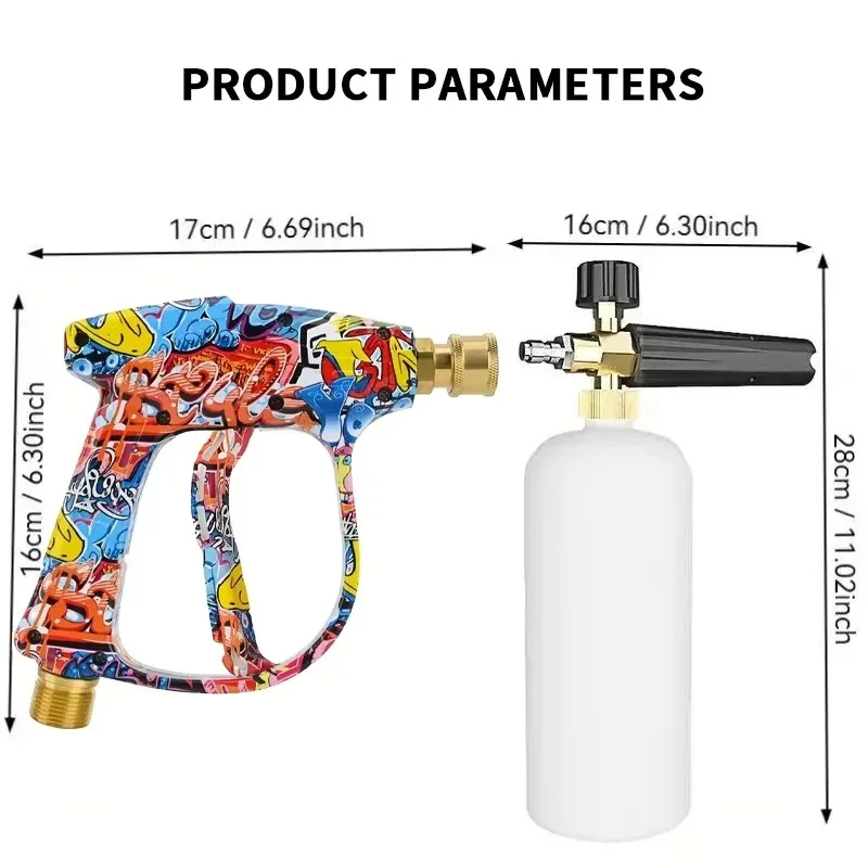 2150PSI Graffiti Pressure Washer Gun Kit, 1L Foam Cannon & 1/4