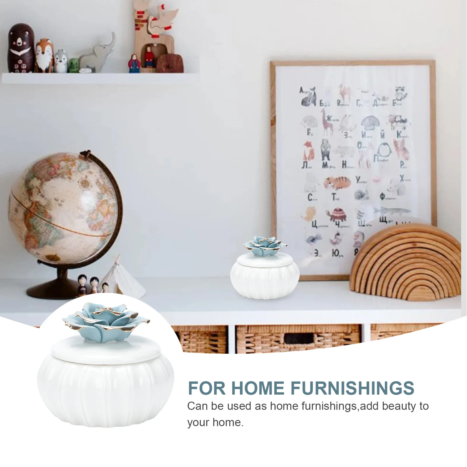 

1Pcs Nordic Hand-Painted Ceramic Jewelry Storage Box Rose Pattern Sealed Lid Storage Jar Creative Gift Home Decoration Porcelain