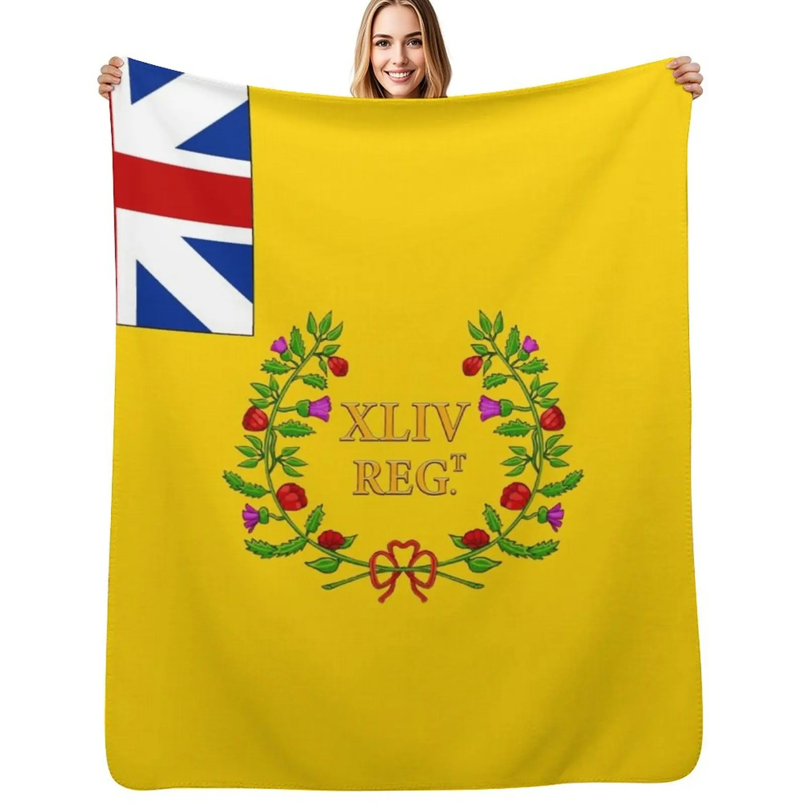 

Napoleonic British flag of the South Essex 1st battalion of foot Throw Blanket Cozy Home Blanket Gift for Christmas Holiday
