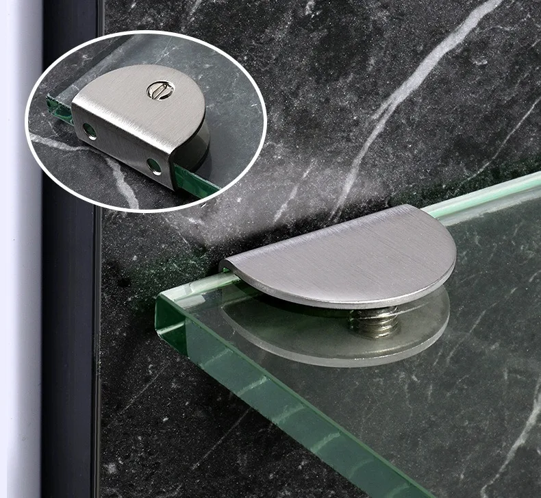 4 Stück Glasklemmenhalter Regalclip Edelstahlhalterung für 6mm 8mm 10mm 12mm dicke Platten Quadratische Glasklemmen – Detail 5