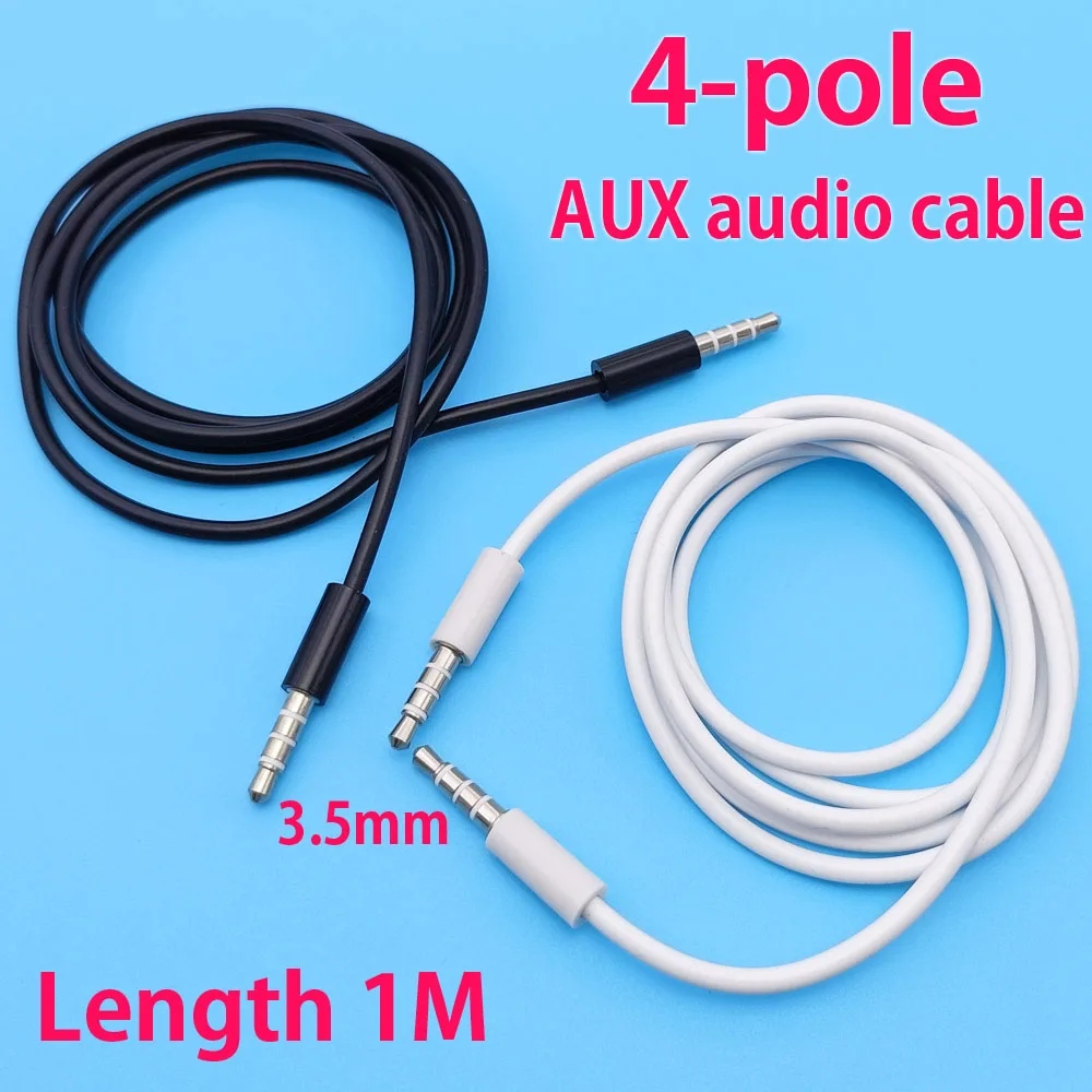 4 Pole male To male Speaker Audio Cable connector 3.5 mm jack Car aux cable for headphone beats speaker aux cord MP3 MP4