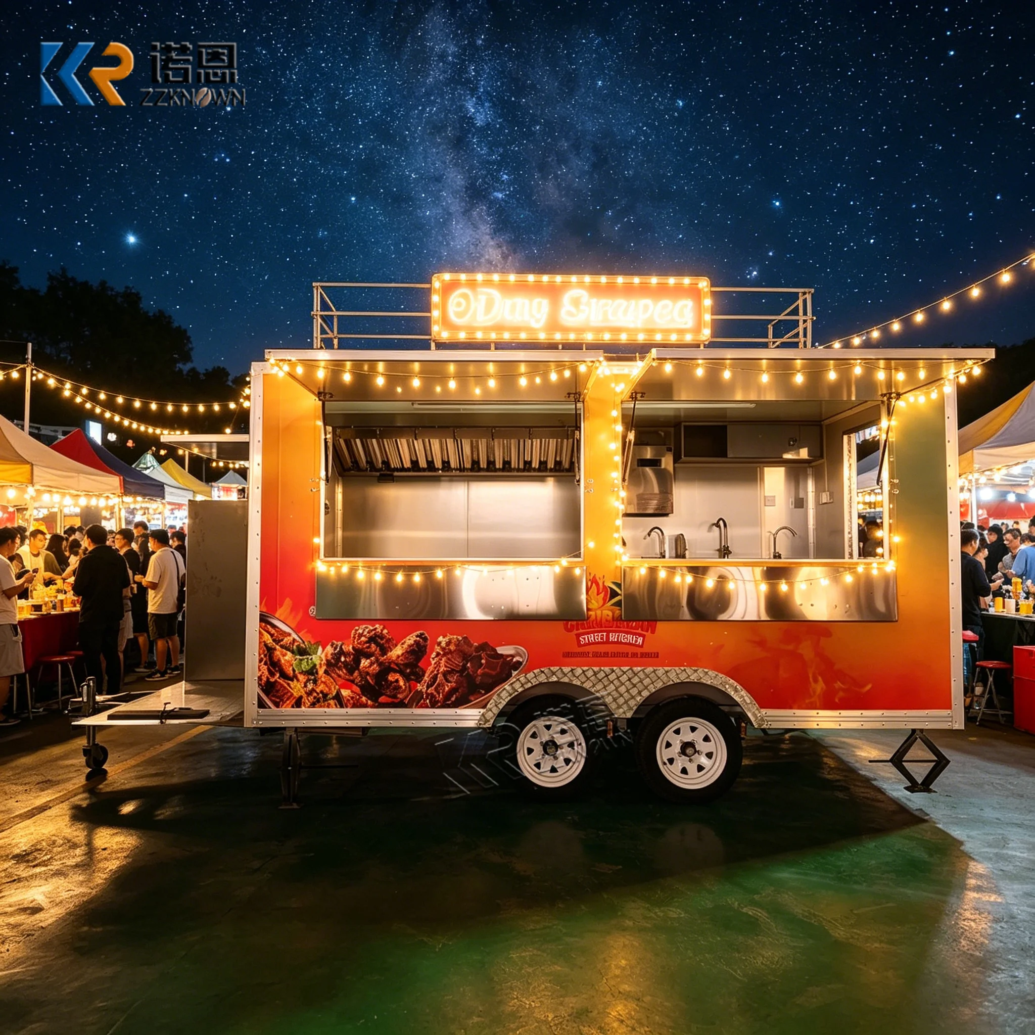 Mobile Gourmet Burger Truck Pizza Trailer Food Trailer High Quality Food Truck With Professional Kitchen Equipment