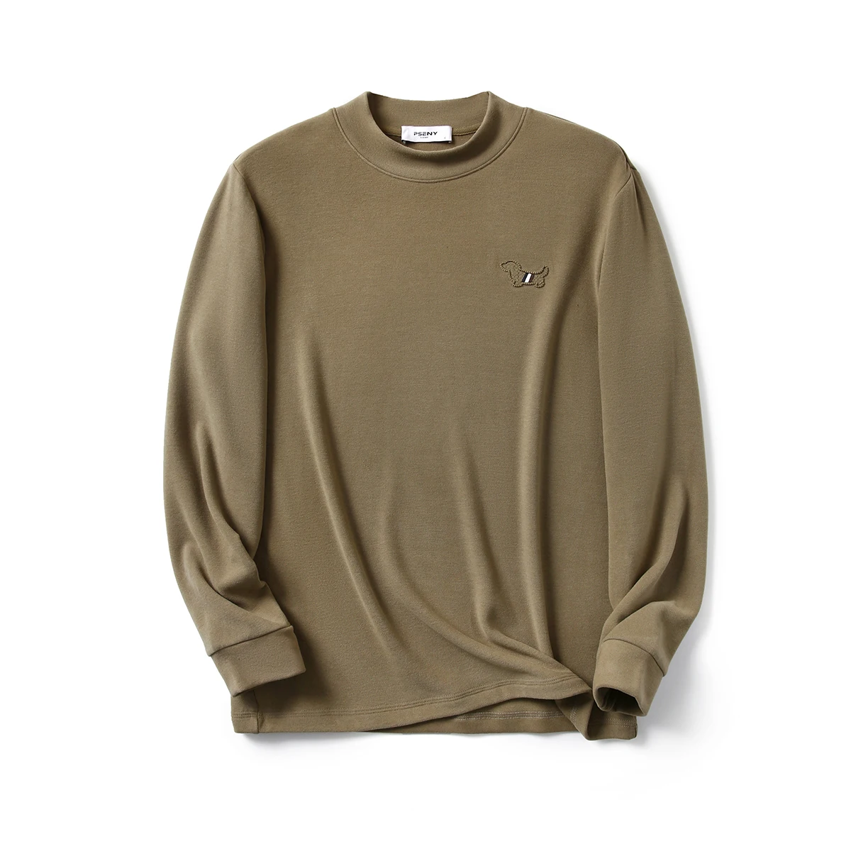 Aquecimento calor fofo veludo base irt moletom masculino gola alta outono inverno novo sle confortável ajuste reto redondo ne