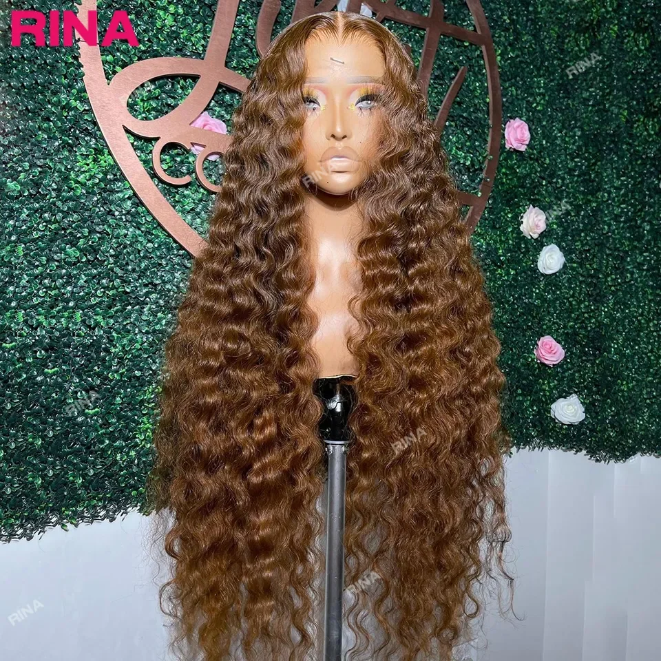 Chocolate Brown Color Deep Wave 13x4 Lace Frontal Wigs 13x6 Transparent Lace Front Human Hair Wig For Black Women