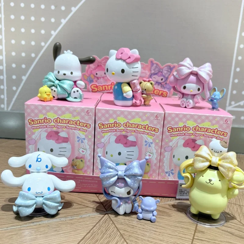

In Stock Genuine Sanrio Characters Heartfelt Bow Figure Surprise Box Cute Desktop Decoration Exquisite Birthday Gift For Firends
