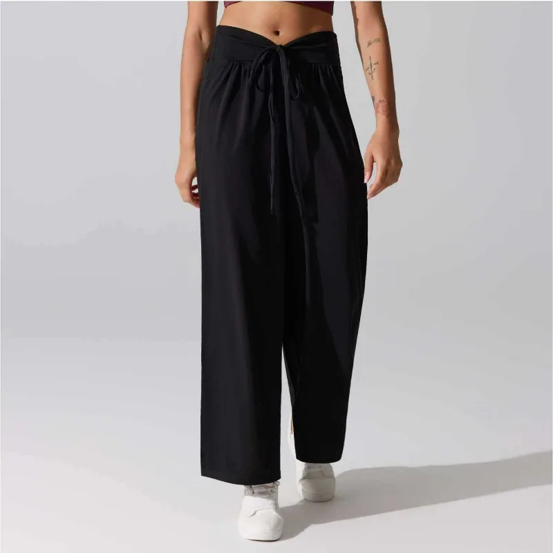Outdoor Loose and Breathable Women Yoga Pants Skin-friendly Straight Wide-leg Trousers Running Sports Leisure Fitness