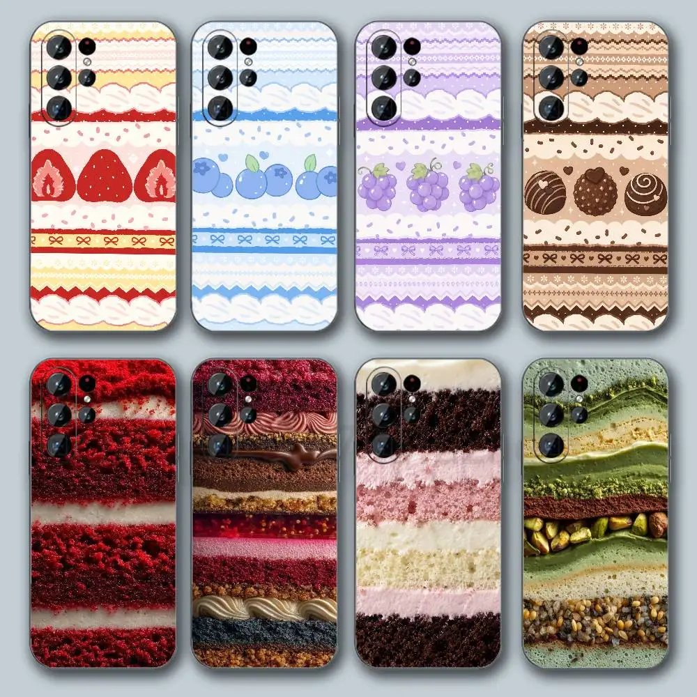 cartoon cute cake  Phone Case For Samsung Galaxy S20 S30 S21 S22 S23 S24 S25 S26 Plus Ultra Cover TPU Shockproof Phone S U
