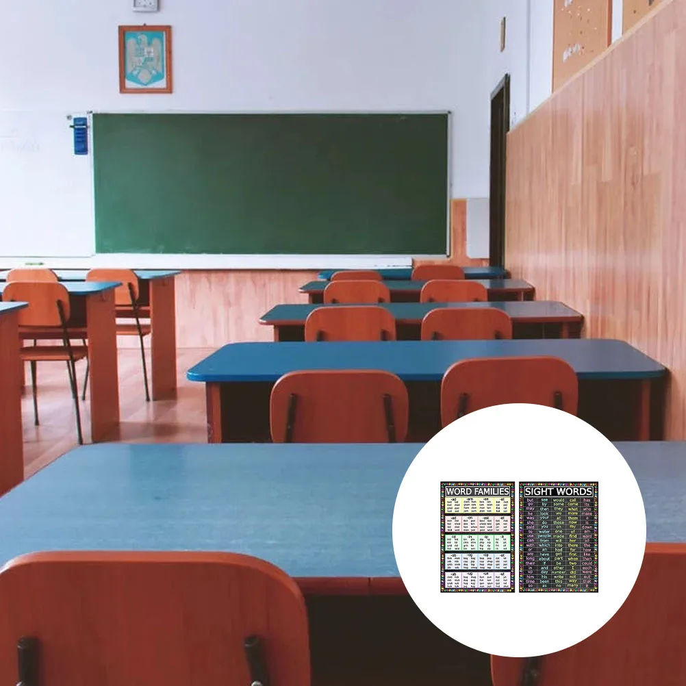 

2Pcs Alphabet Educational Posters Sight Words Learning Wall Decorations Supplies Sight Words Posters