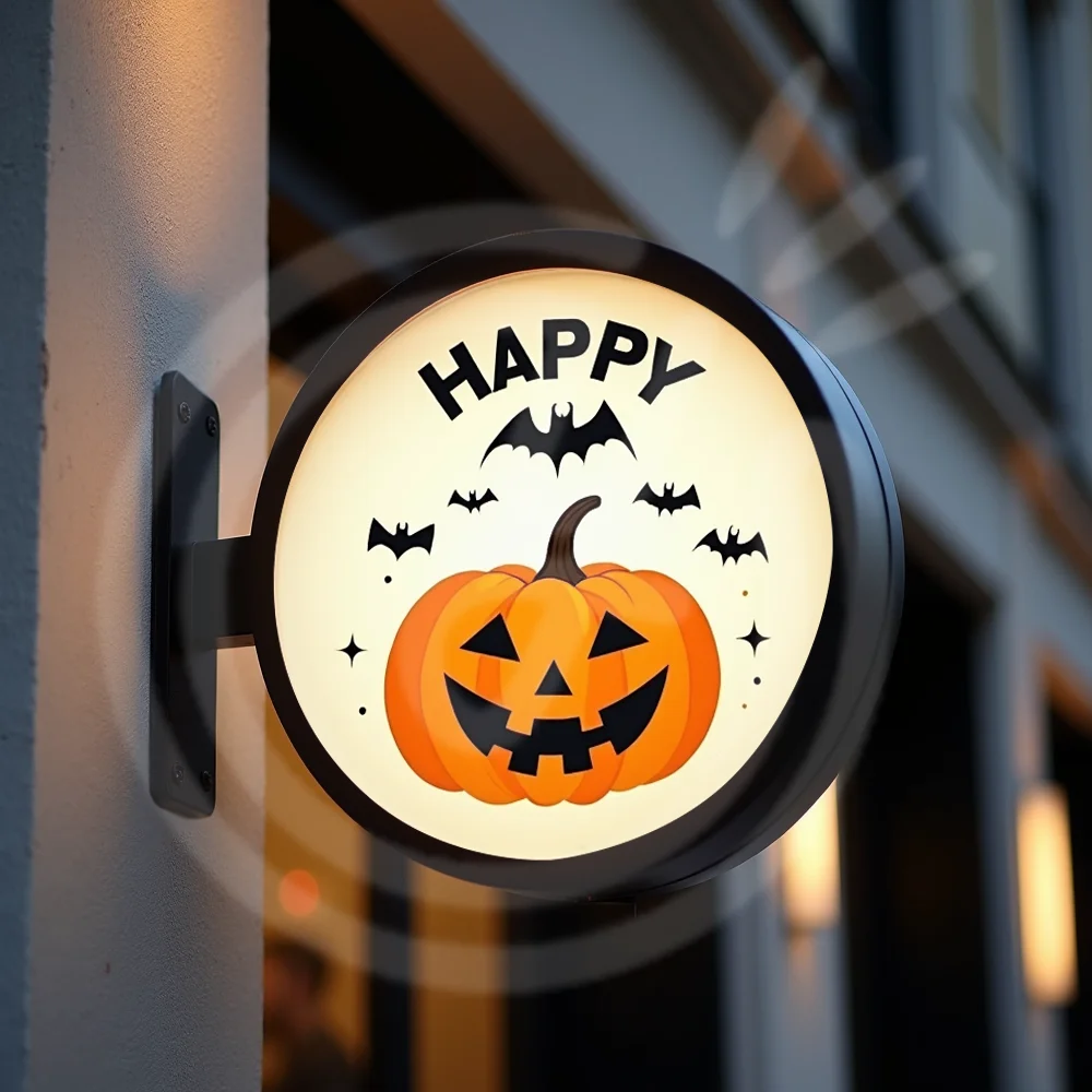 Custom Round Acrylic LED Light Box for Storefront Waterproof Double Sided Outdoor Business Signage Wall Mounted