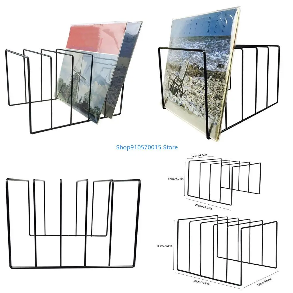 B95C Home Office Iron Storage Rack Book Magzine Holder Multifunction Decor