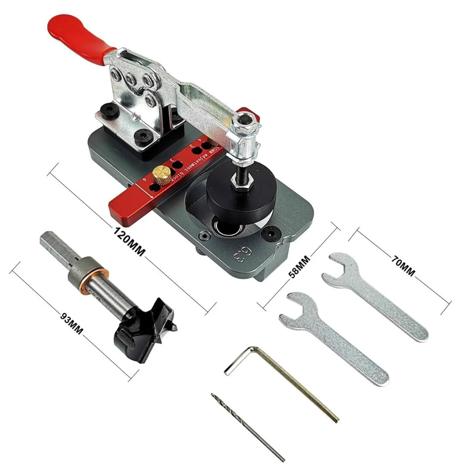 

35mm Hinge Hole Opener, Woodworking Hole Drilling Guide Locator Door Hinge Positioner Woodworking Renovation Tool