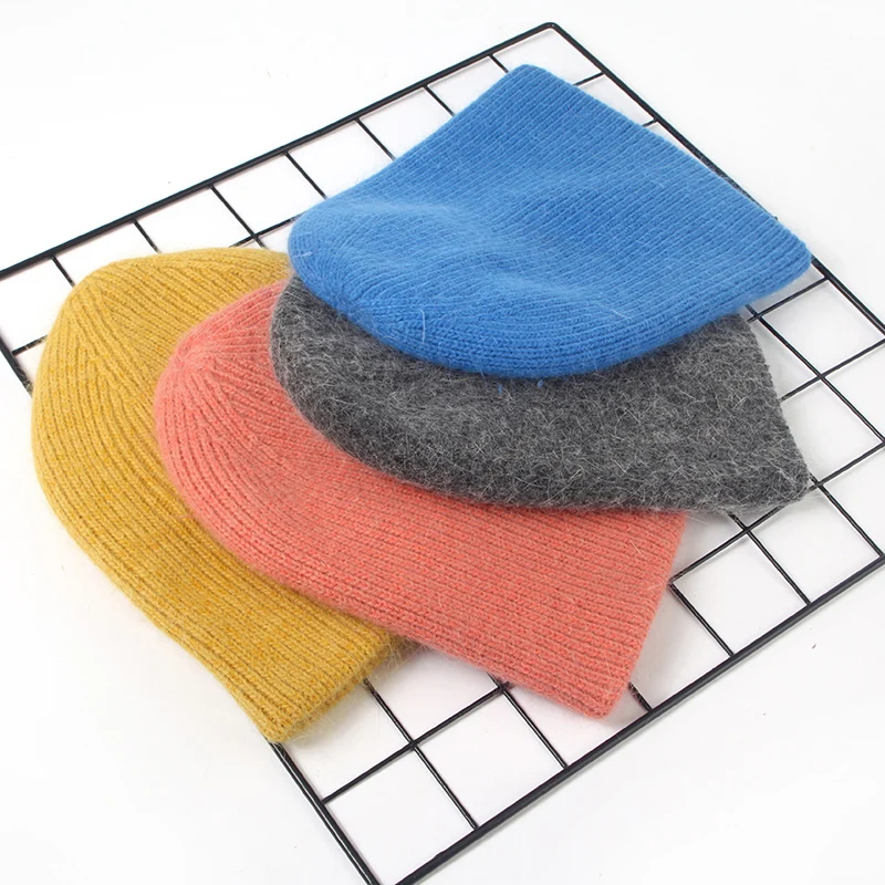 New 14 Colors Rabbit Cashmere Unisex Woman Winter Hat Female Autumn Beanies Cashmere  Warm Rabbit Fur Skullies Top Quality Gift