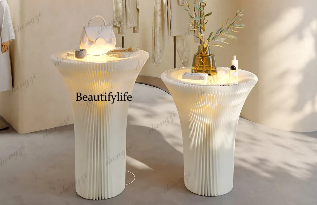 Exhibition Products Display Table Stacked Mirror Exhibition Table, Showcase Jewelry Gift Display Rack Commercial