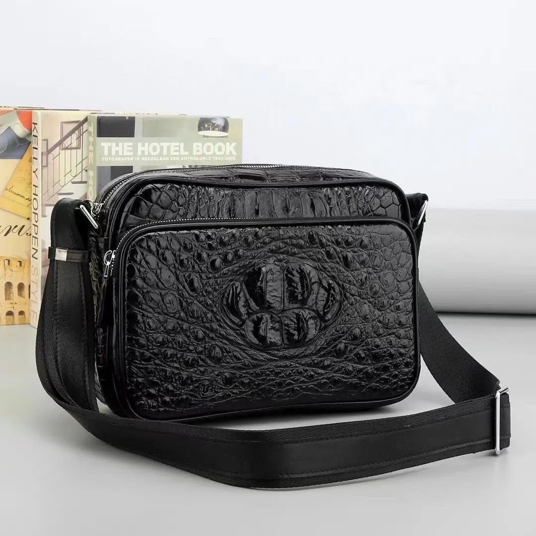 

New Fashion Real Alligator Leather Men Handbags European Designer Genuine Leather Shoulder Bags Female Luxury Crossbody Bag