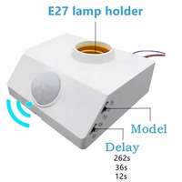 E27 LED 220V 110V PIR Motion Sensor White Switch 120° 2-6m Human Body Sensor Lamp Holder for Home Lighting Corridor Stairs Room