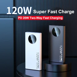 120W Super Fast Charging 20000mAh Power Bank for Huawei P50 Laptop Powerbank Portable External Battery Charger For iPhone Xiaomi