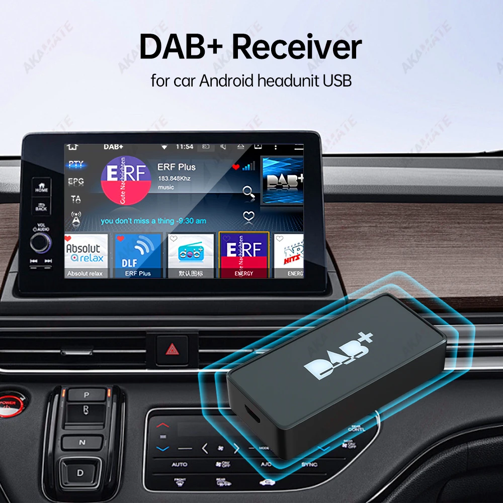 Newest DAB+ Receiver Antenna for Android Car Radio Stereo Player with USB Adapter Automatic Scan Support Channel List LOGO DAB+