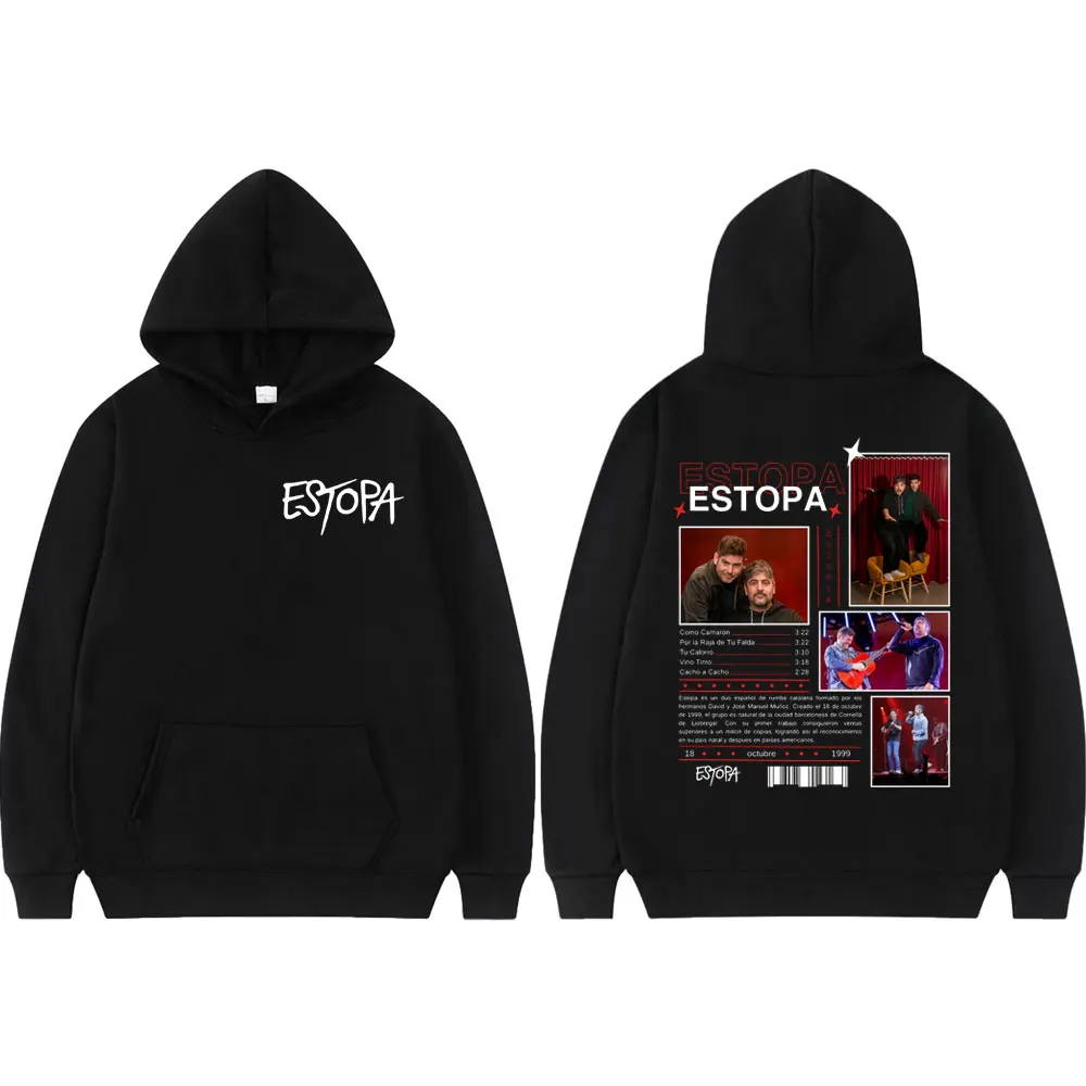 

Rock Band Estopa Tour 2025 Merch Hoodie Men Women Clothing Fashion Y2k Oversized Pullovers High Quality Fleece Hooded Sweatshirt
