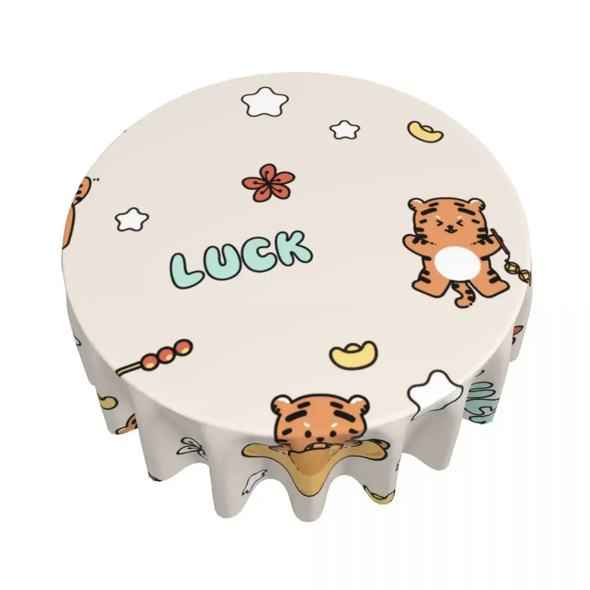 DIY Custom Circular Decorative Long Tablecloth With 60 Inch Bright Color And Anti Oil Stains Suitable For Restaurant Kitchens