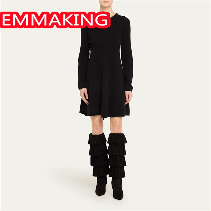 هامش الزهور موضة حذاء برقبة للركبة 2024 النساء بلون أشار تو 9 سنتيمتر السيدات بوتاس دي invierno الفقرة موهير حجم 44