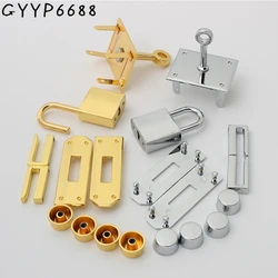 Rectangle Eyelets Hanger Metal Lock for Bags Hardware Wholesale Fashion 1 Set of Locks Woman Bag Handbags Purse Bag Accessories