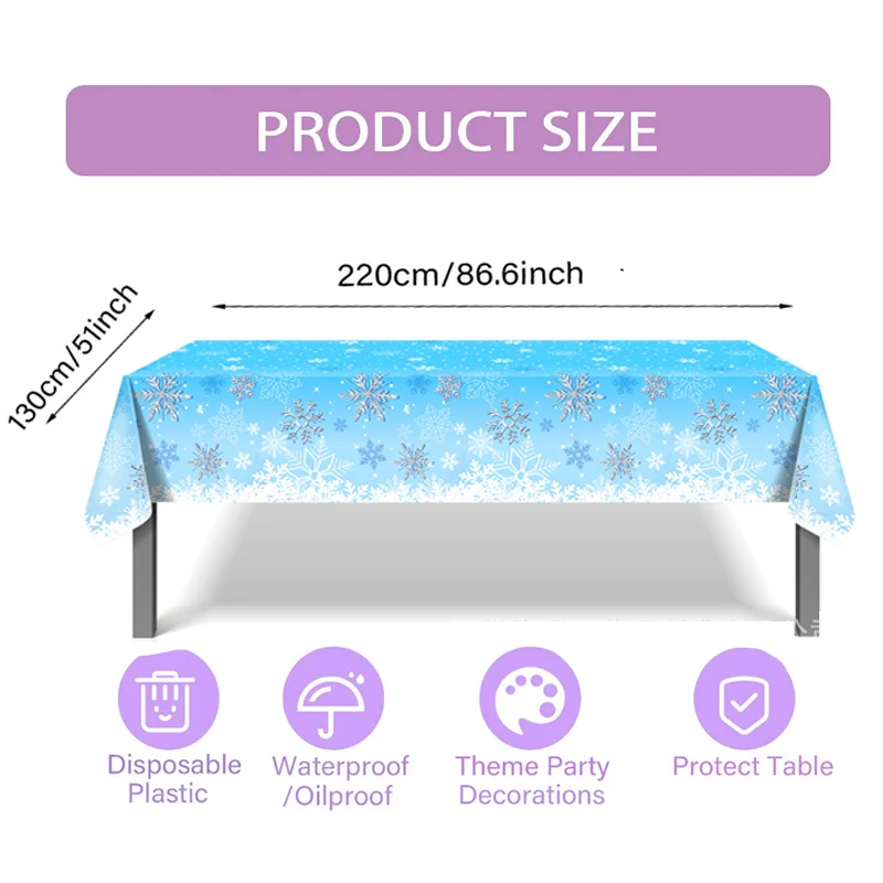 51*87in PE Environmental Elsa Frozen Disposable Tablecloth Happy Birthday Girl Decoration Anniversaire Christmas Party Supplies