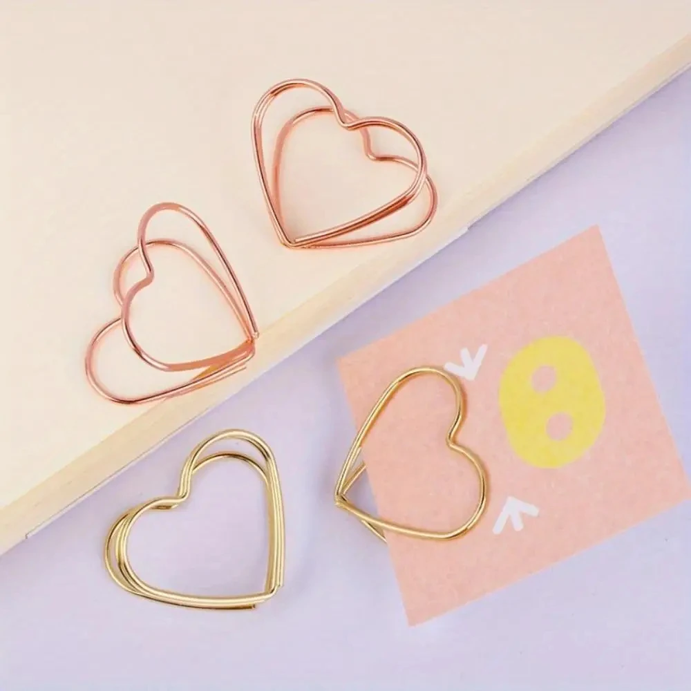 10pcs heart-shaped metal photo clip table pad buckle decorative photo clip card storage box Birthday party