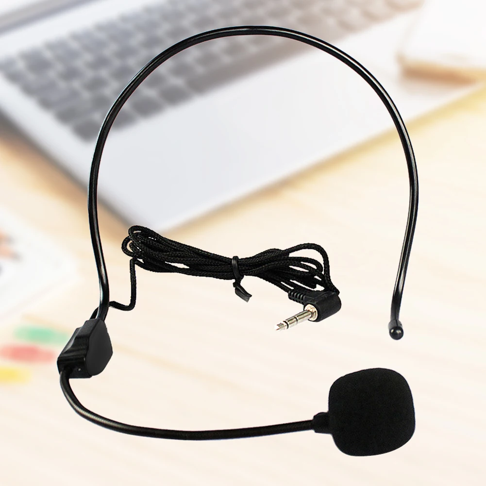Portable Head-mounted Microphone Wired 3.5mm Plug Guide Lecture Speech Headset Mic for Teaching Meet