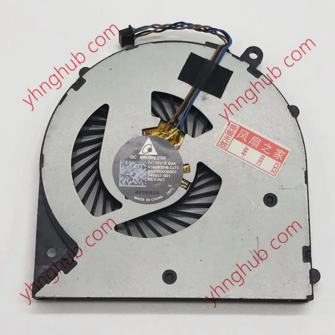 Delta Electronics KSB0805HB-DJ73 DC 5V 0.60A 4-Wire wentylator chłodzący serwer