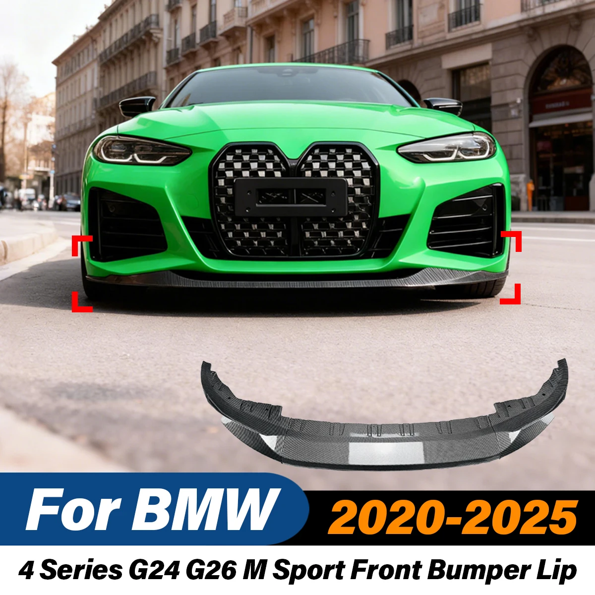 

For BMW 4 Series G24 G26 M Sport 2020 2021 2022 2023 2024 2025 Automobile Front Bumper Lip ABS Spoiler Body Modification Kit