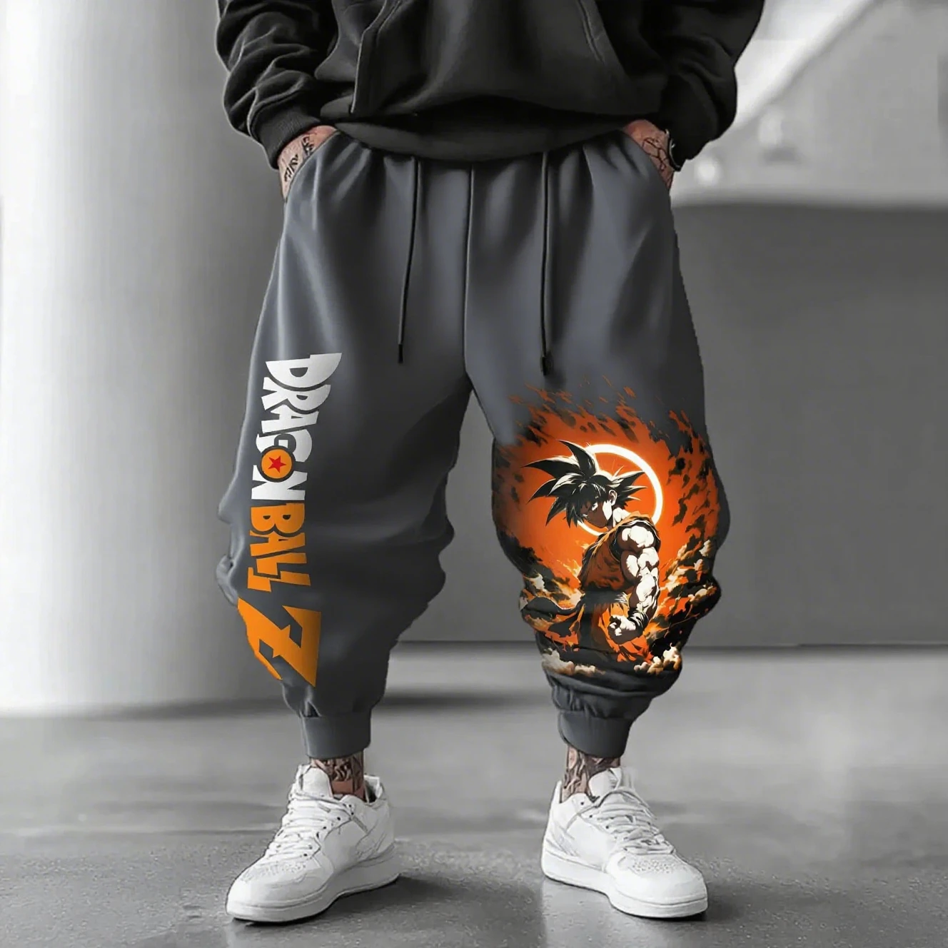 

Dragon Ball Z аниме графика мужские брюки для бега свободный крой уличная одежда повседневные спортивные штаны эластичные манжеты осень зима брюки в стиле хип-хоп